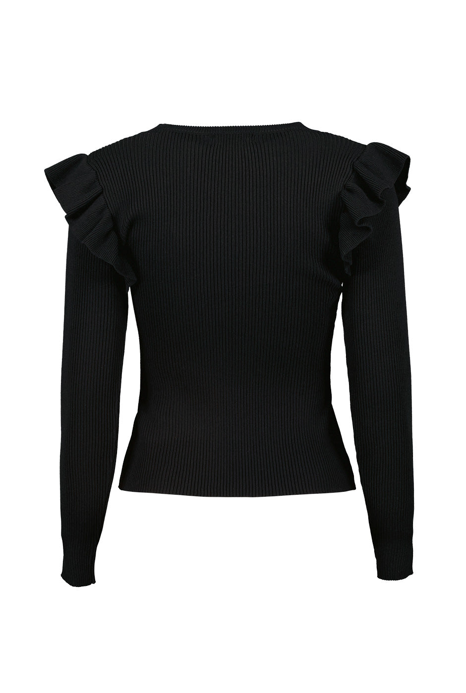 Blusa manga larga con plisado en sisa Negro