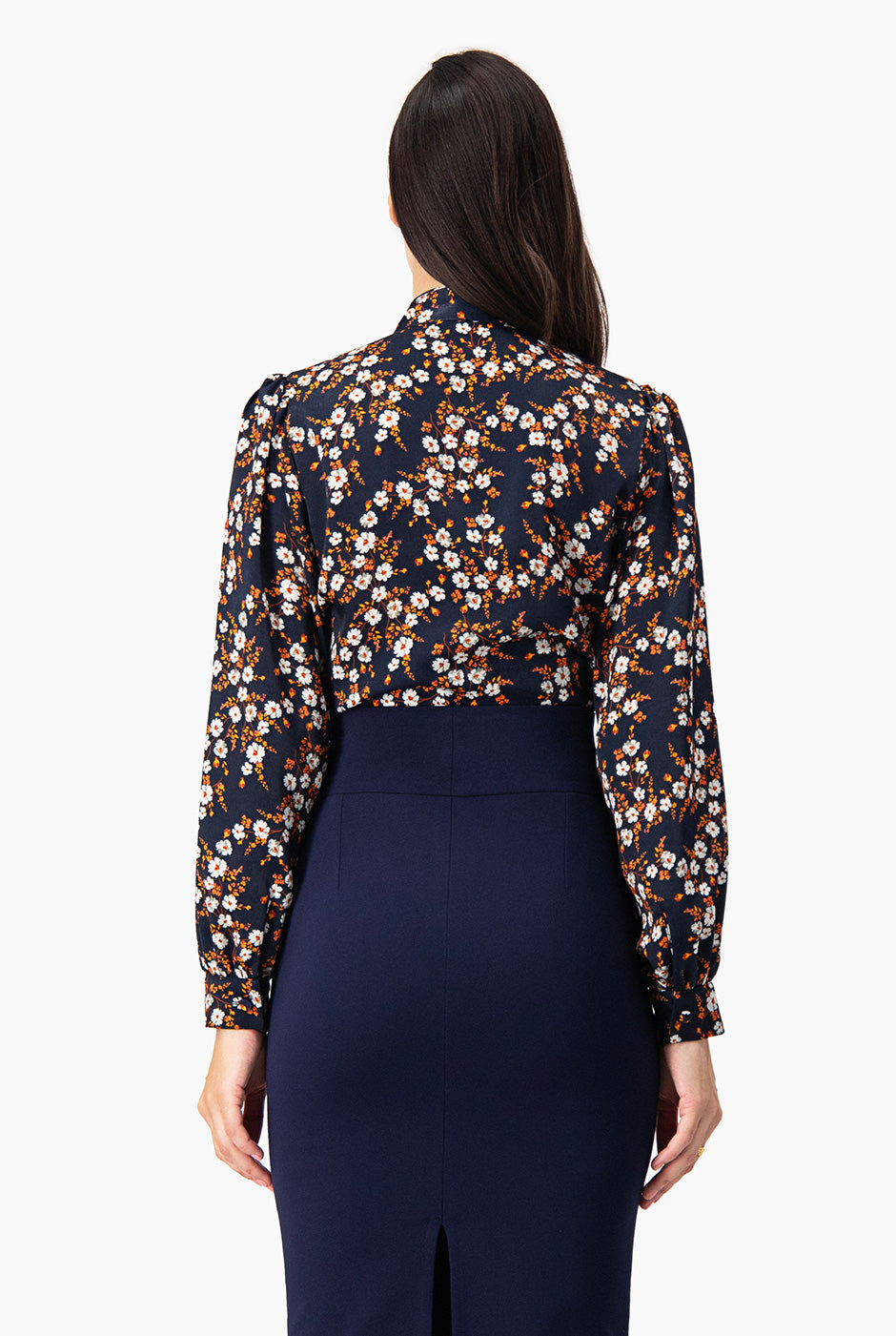 Blusa camisera de cuello mao