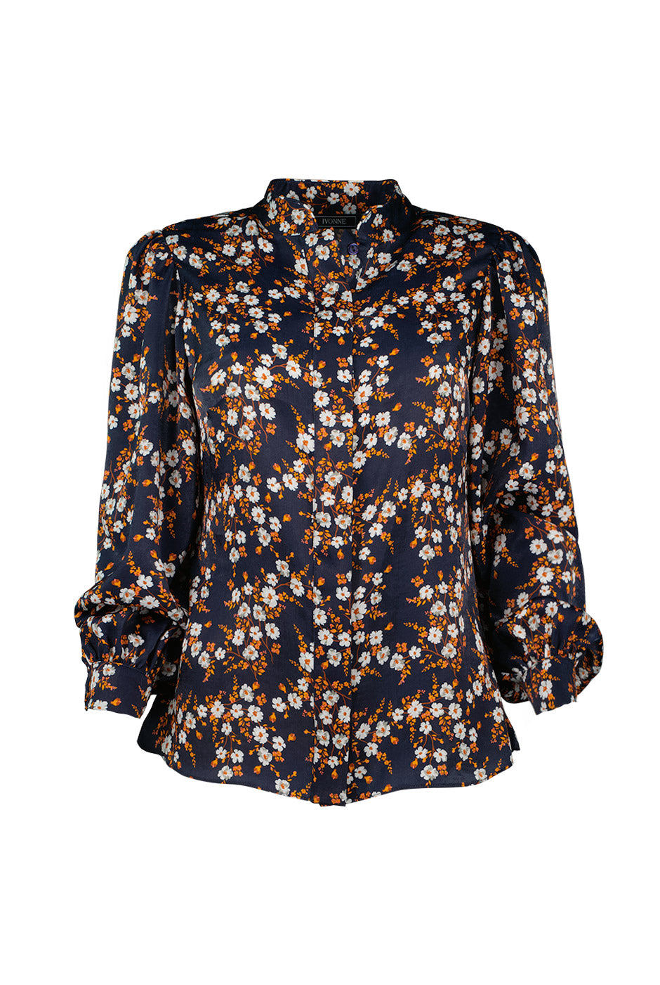 Blusa camisera de cuello mao