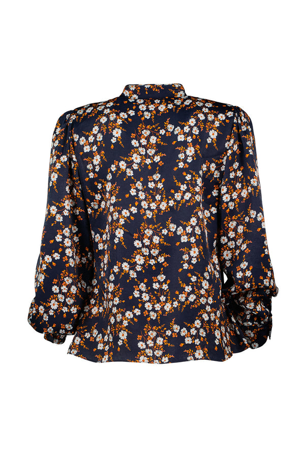 Blusa camisera de cuello mao