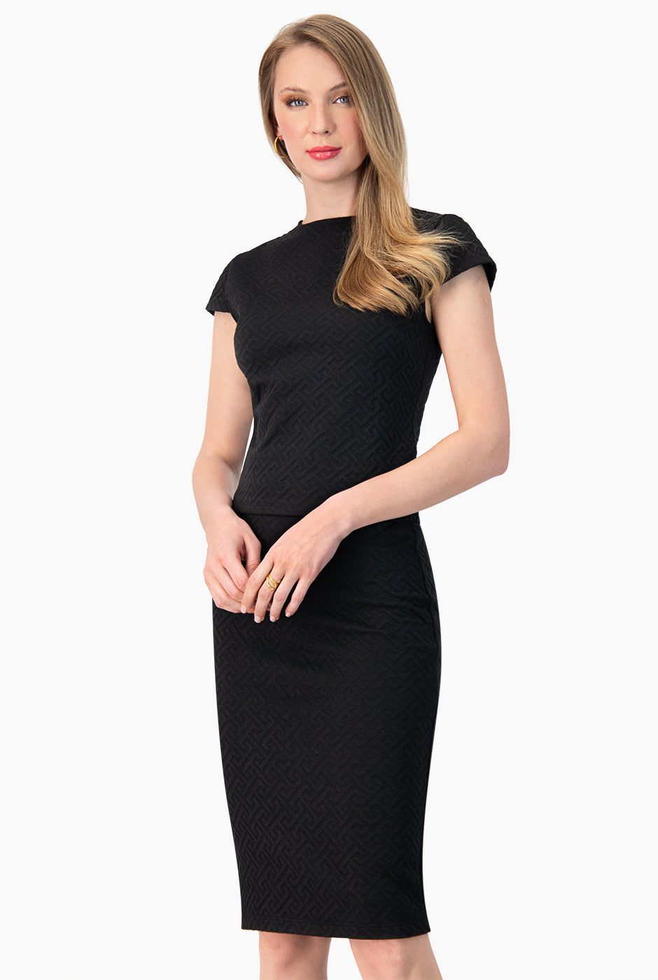 Blusa recta de manga tipo cap