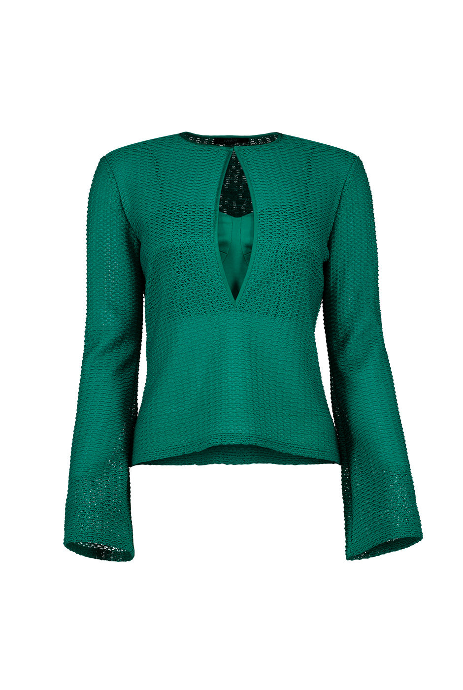Blusa recta tejida de manga larga