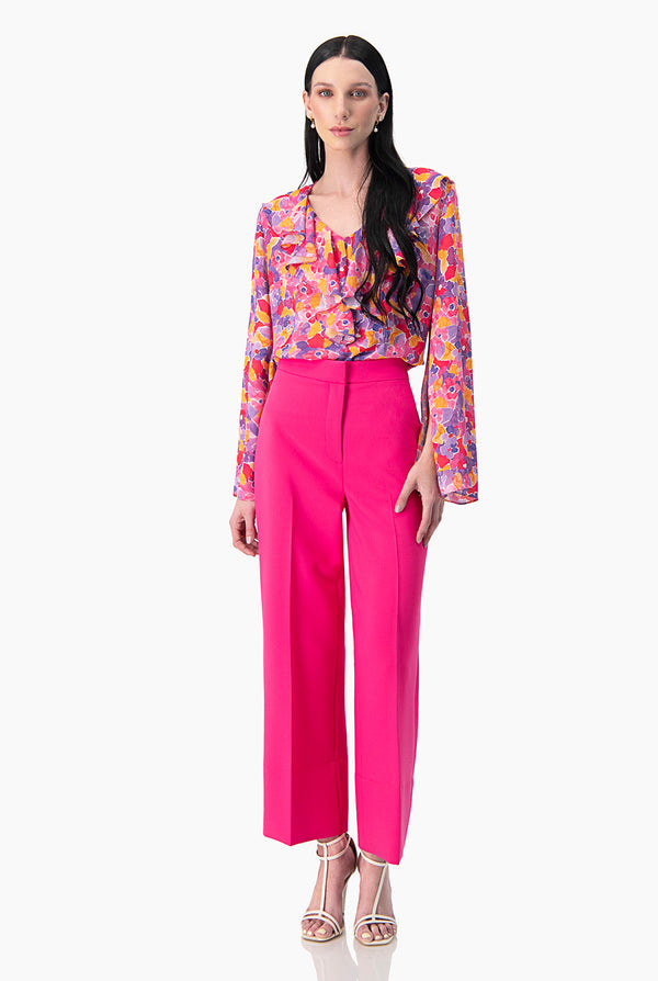Blusa de manga larga acampanada con aberturas