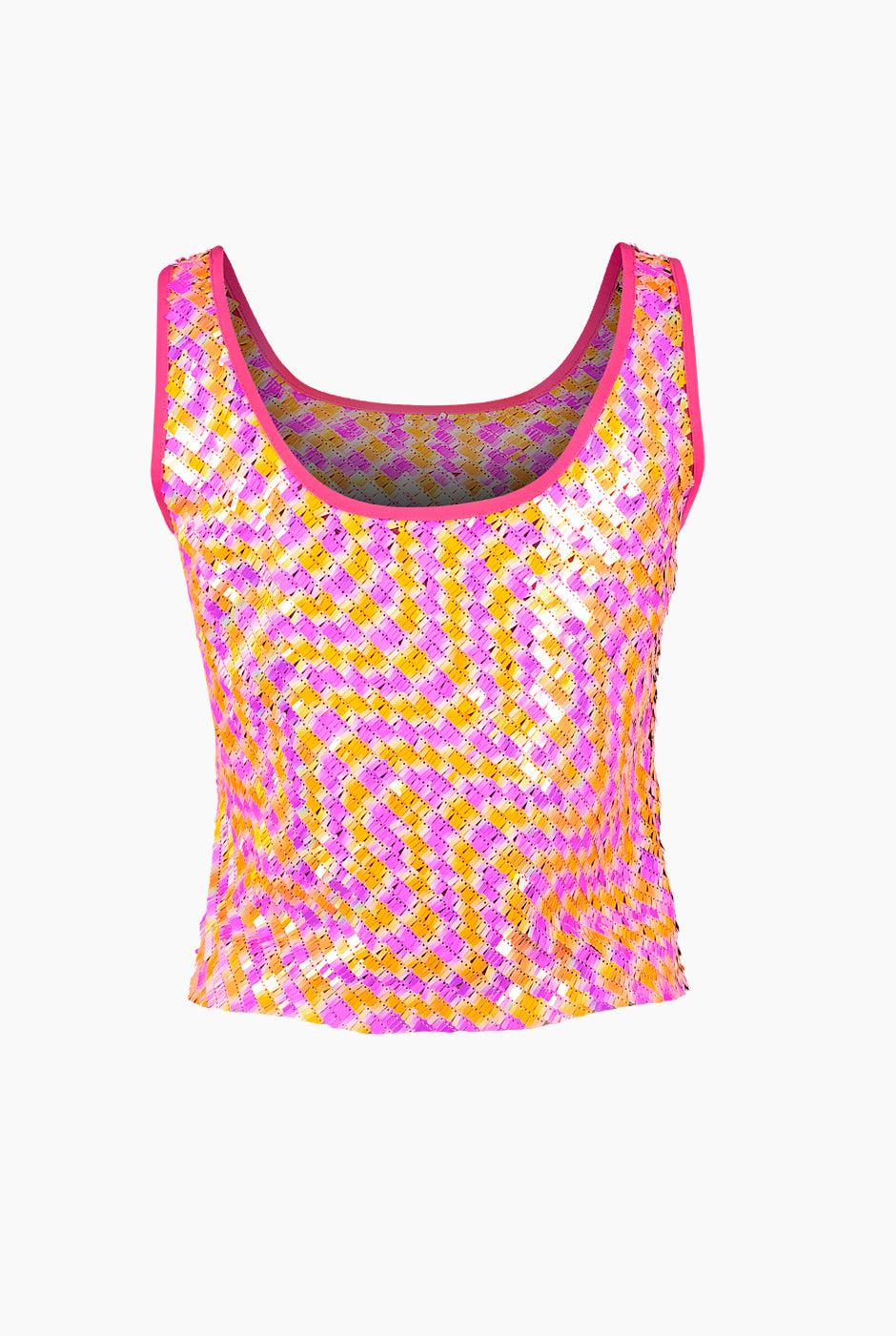 Blusa corta de lentejuela sin mangas