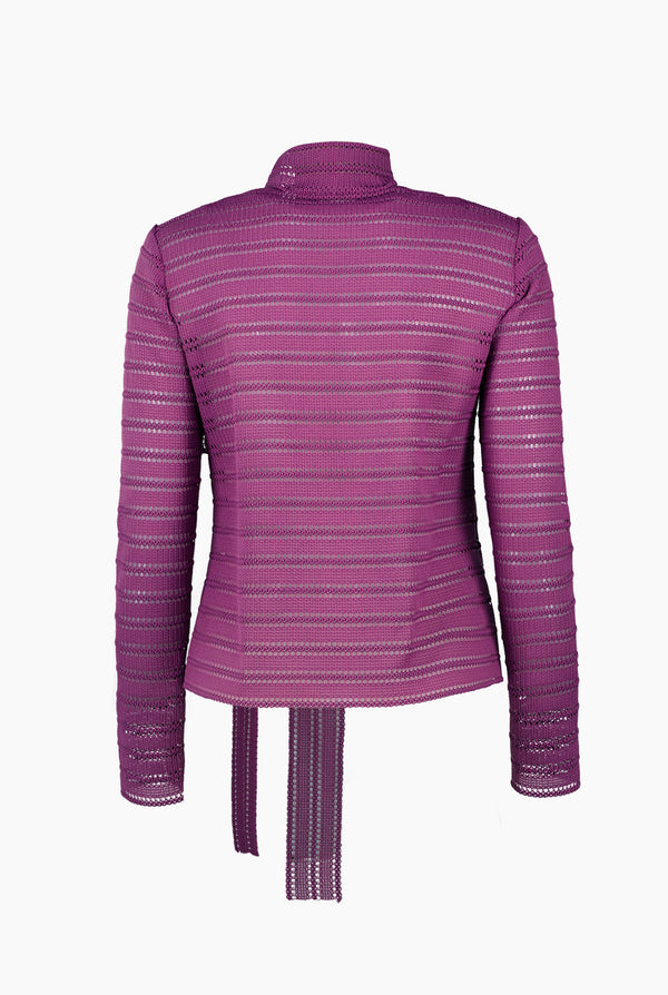 Blusa morada de manga larga tejida