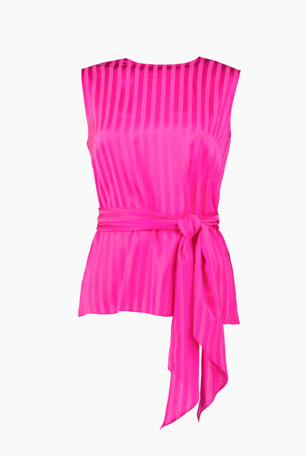 Blusa sin mangas con amarre en cintura