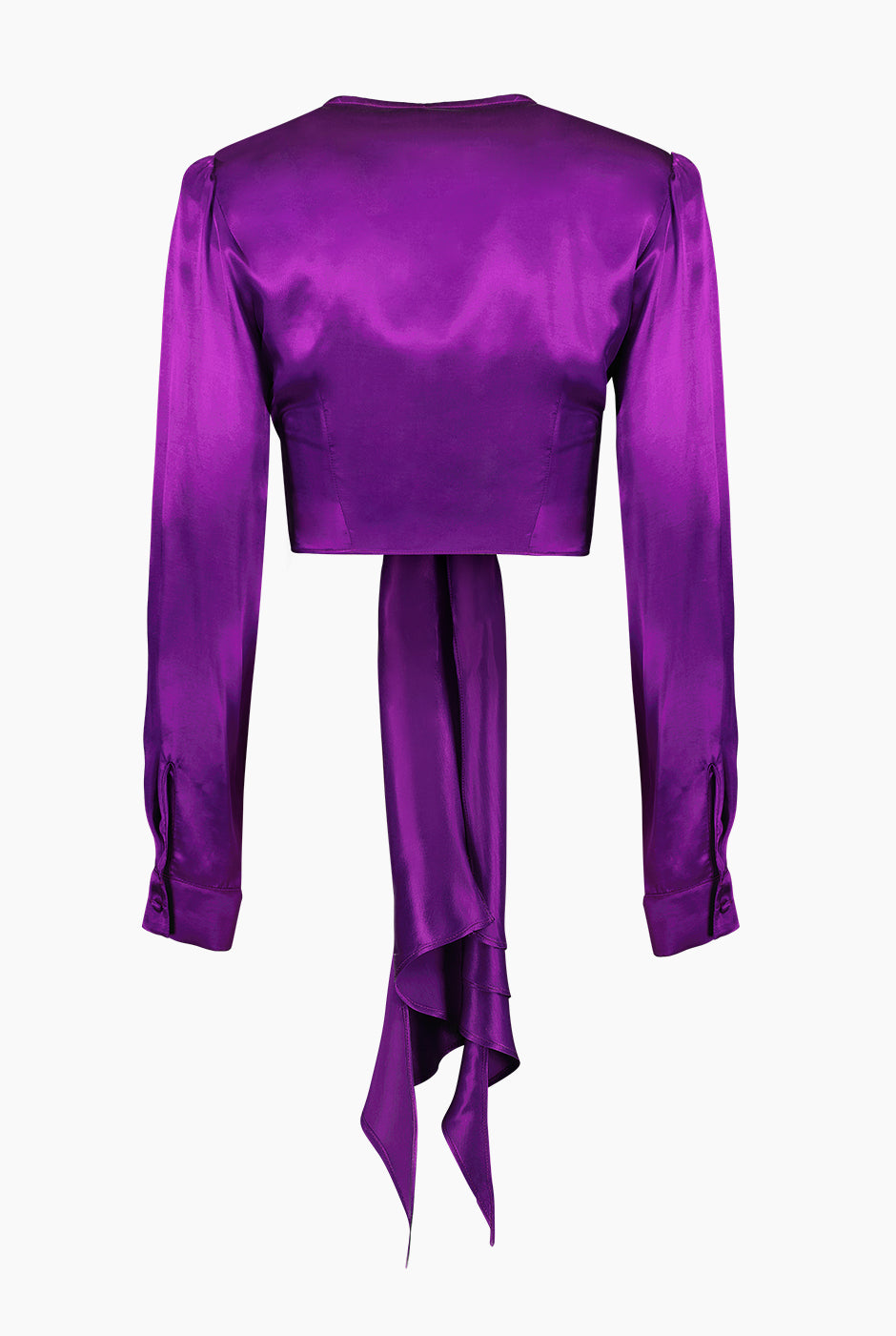 Blusa corta cruzada de manga larga