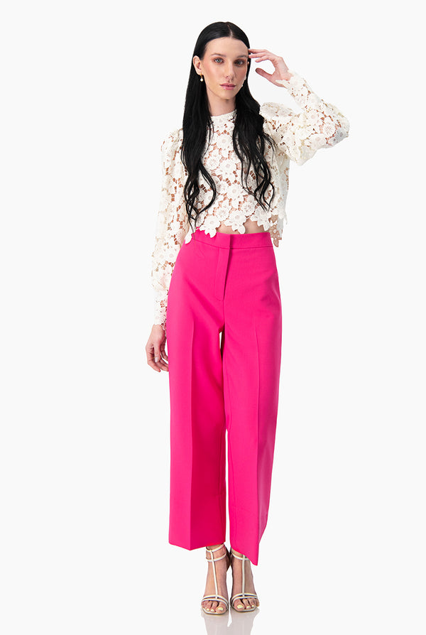 Blusa de manga larga con puños y cuello alto