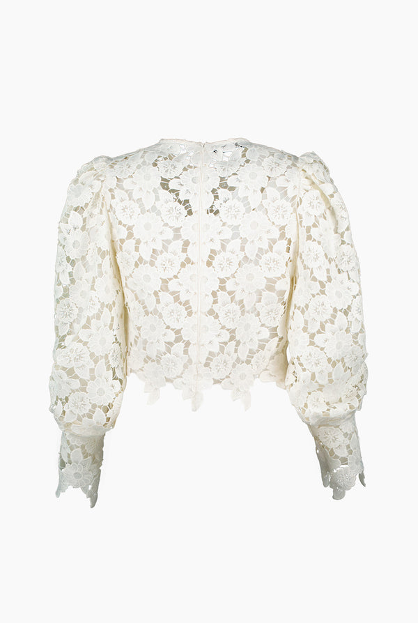 Blusa de manga larga con puños y cuello alto