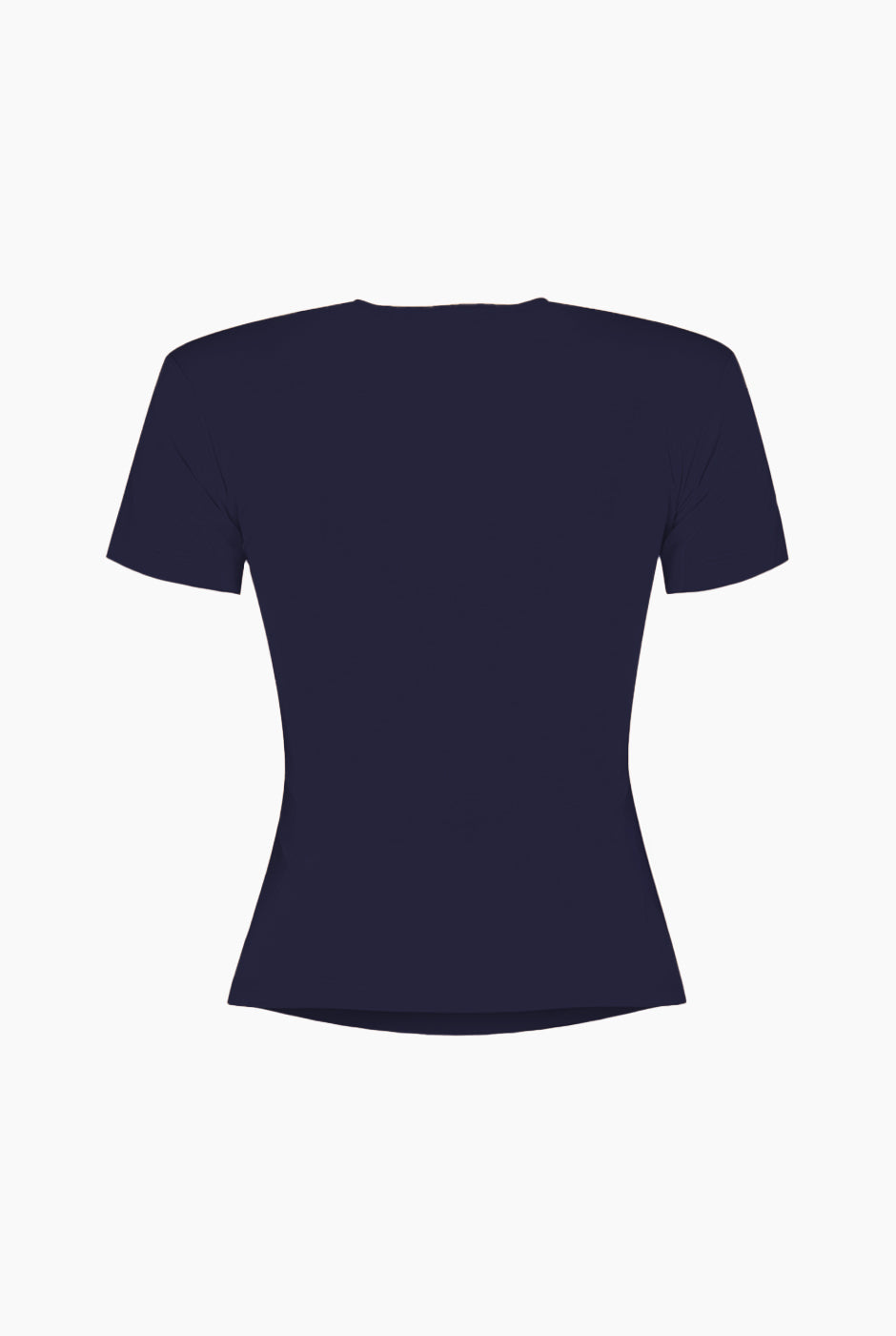 Playera básica azul marino de manga corta, sin botones