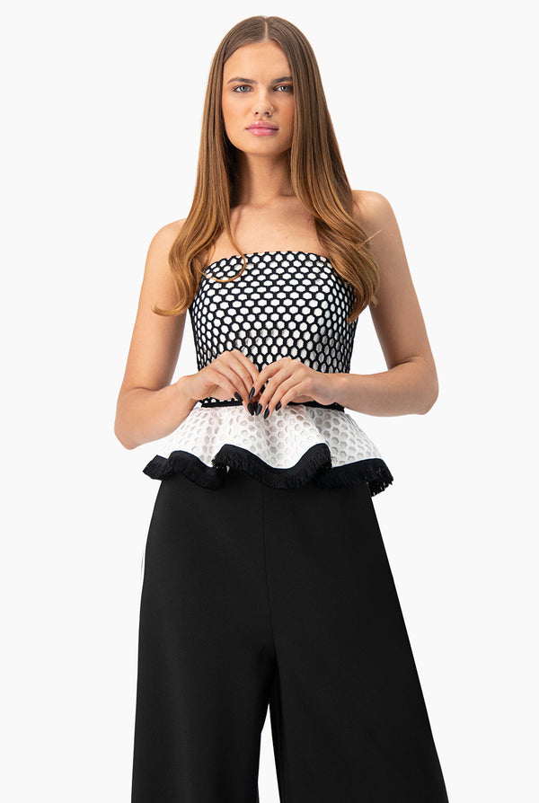 Blusa tipo bustier de tela red