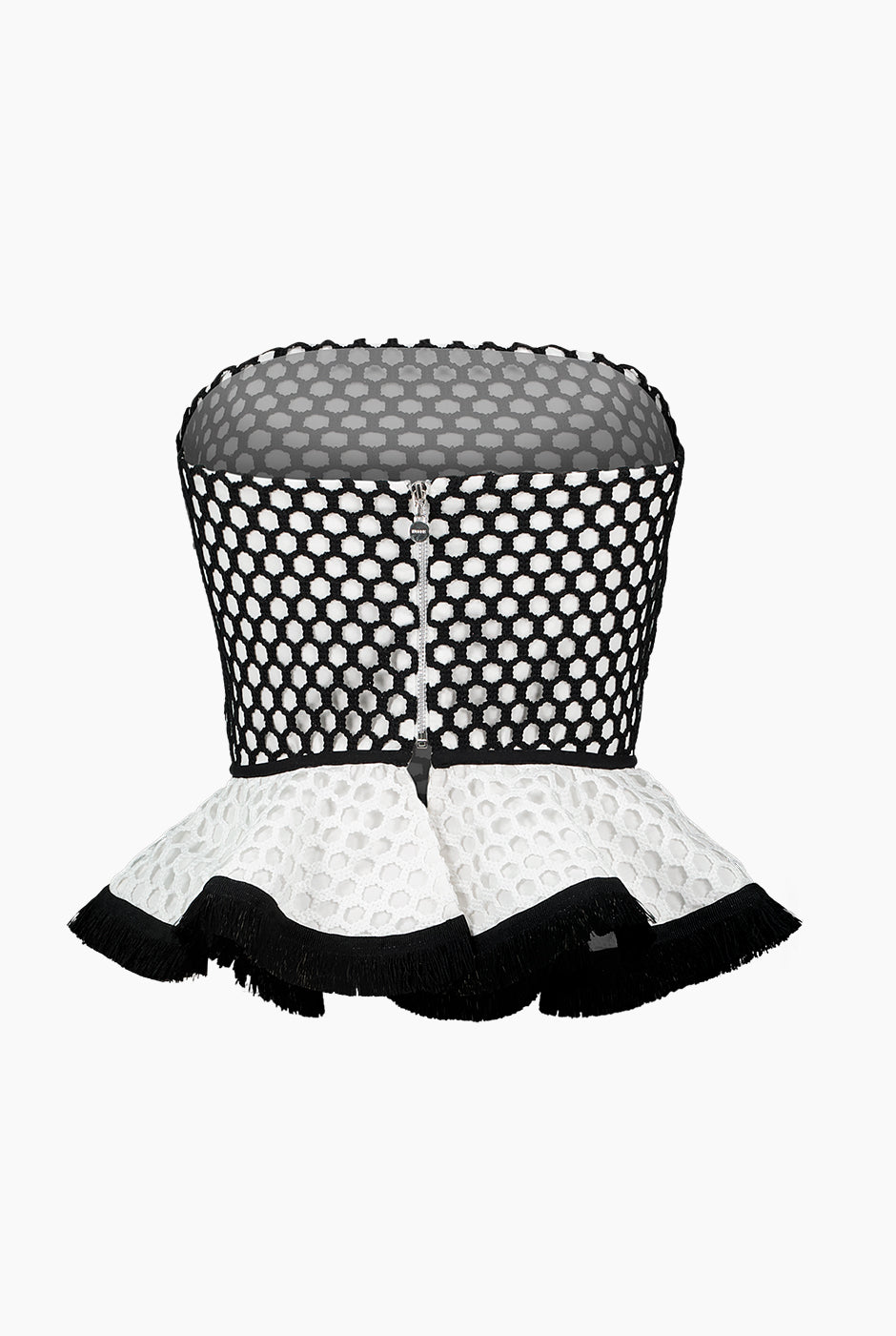 Blusa tipo bustier de tela red