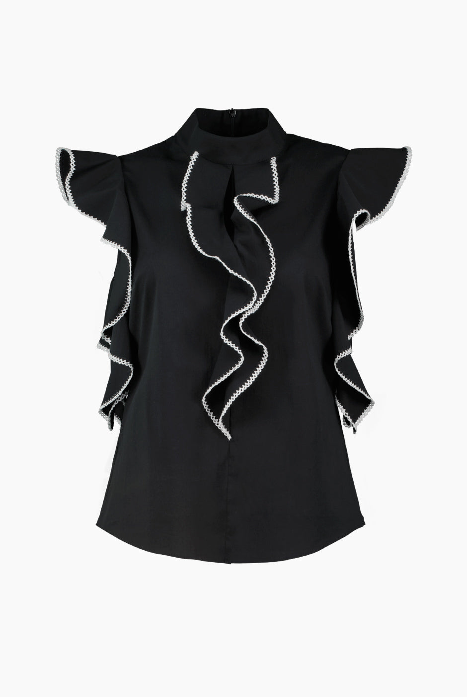 Blusa recta sin mangas y cuello redondo