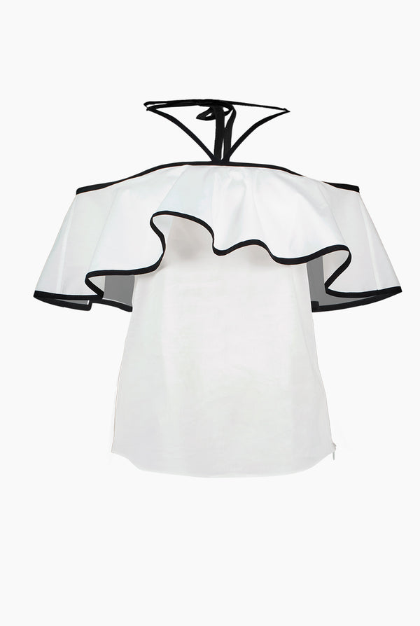 Blusa recta con escote bardot