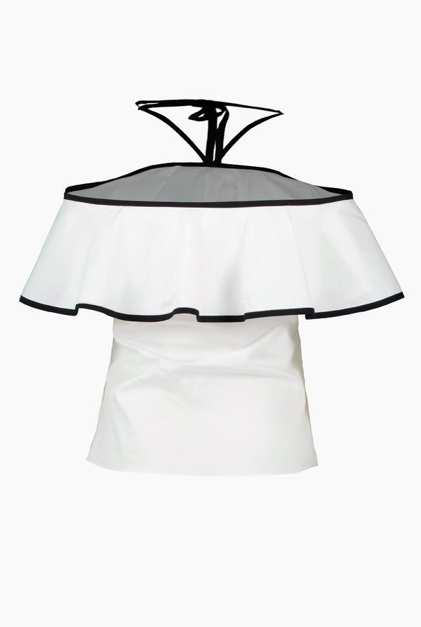 Blusa recta con escote bardot
