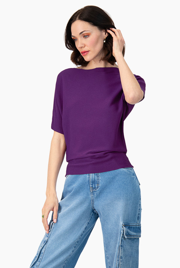 Blusa manga corta color magenta
