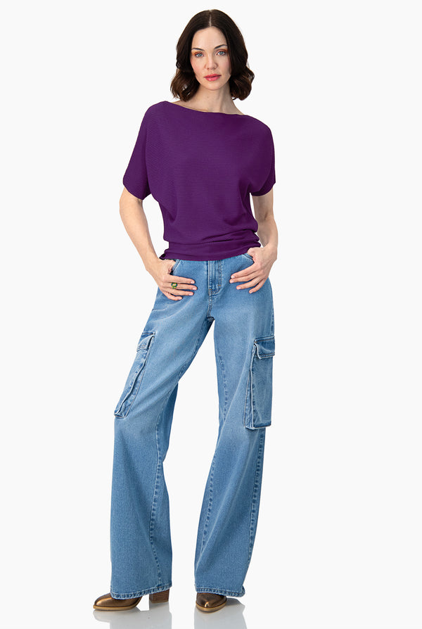 Blusa manga corta color magenta