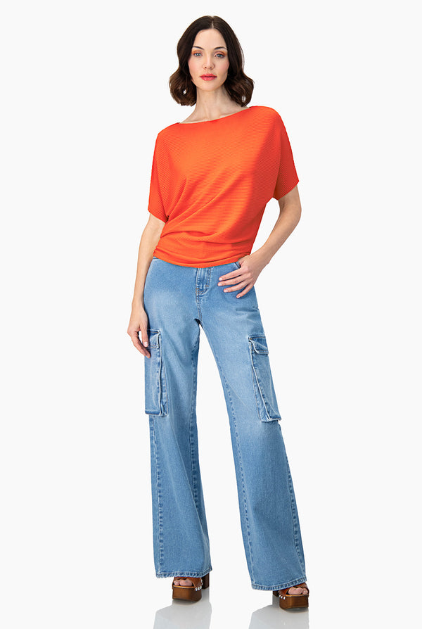 Blusa manga corta color naranja