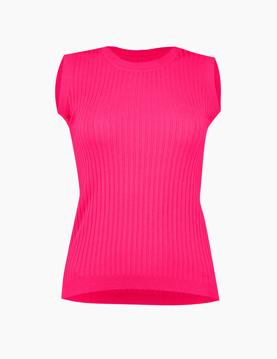 Blusa sin mangas color fucsia