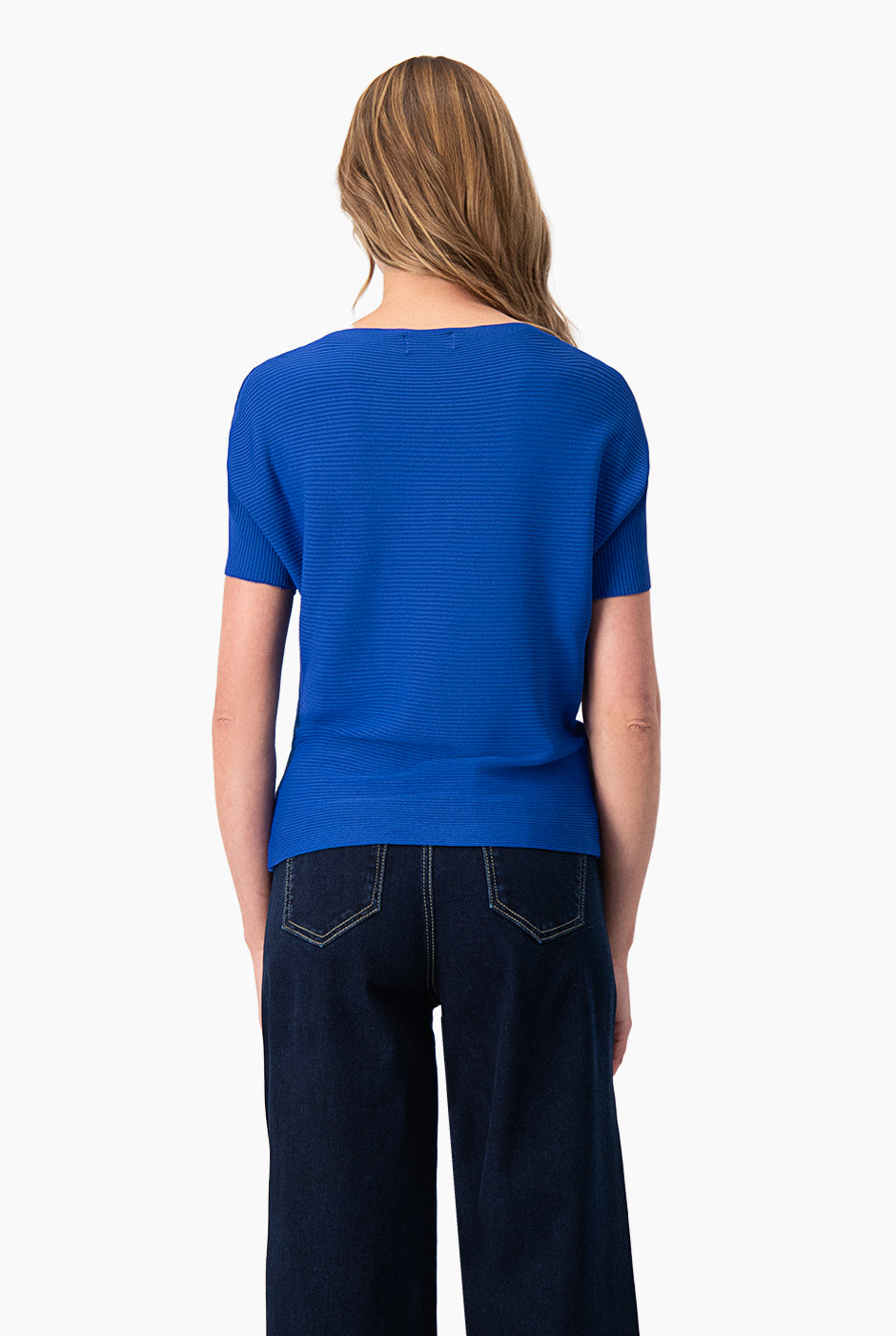 Blusa manga corta color azul rey