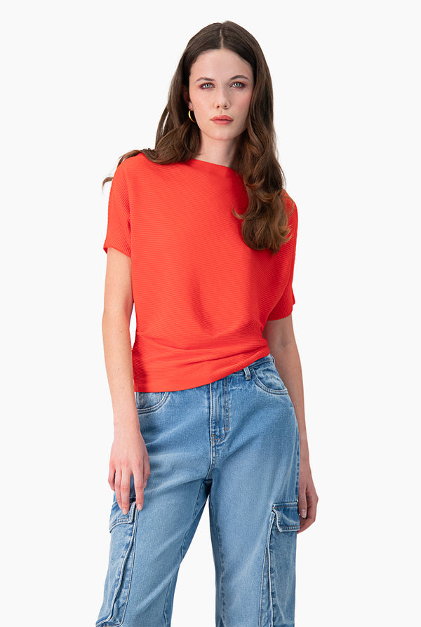 Blusa manga corta color rojo