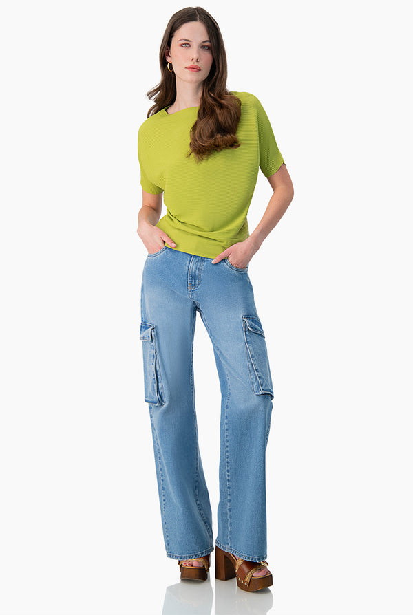 Blusa manga corta color verde