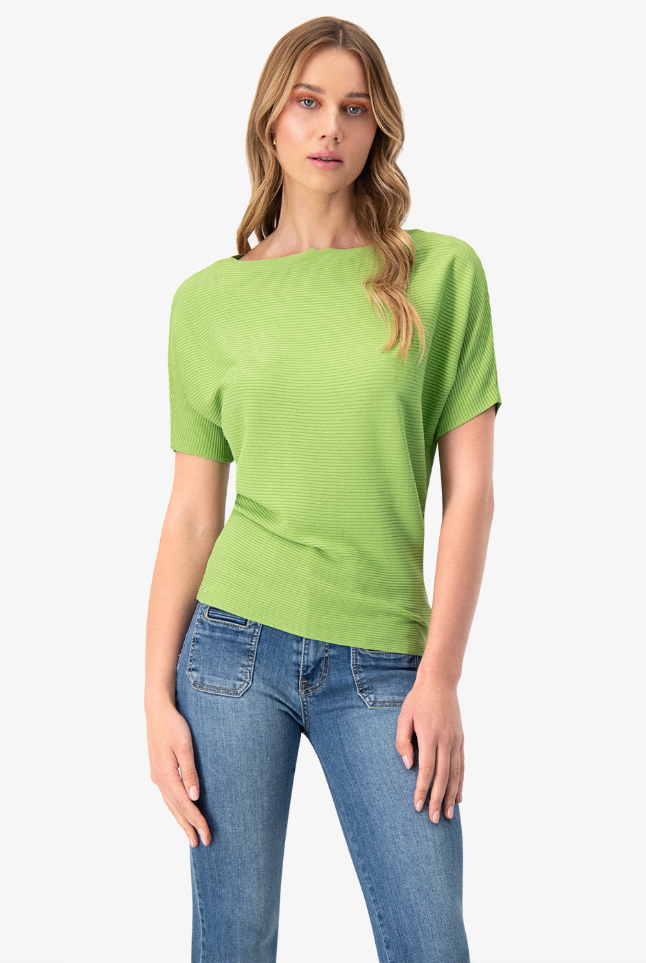 Blusa manga corta color verde botella