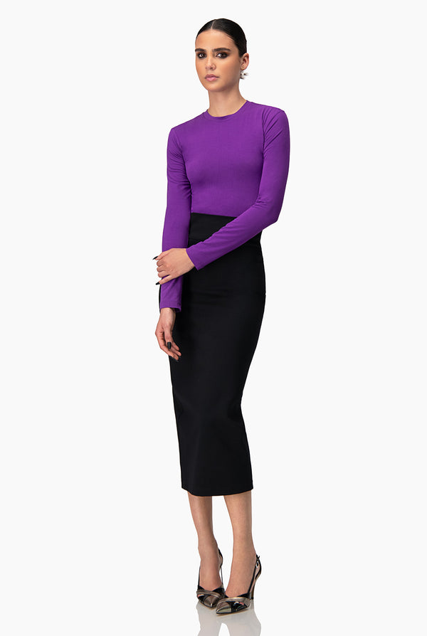 Playera basica de manga larga morado