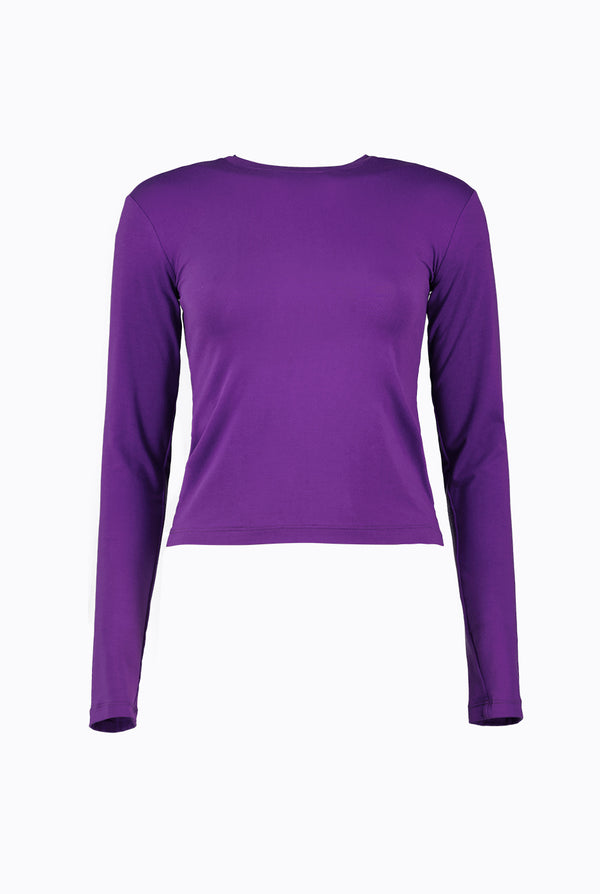 Playera basica de manga larga morado