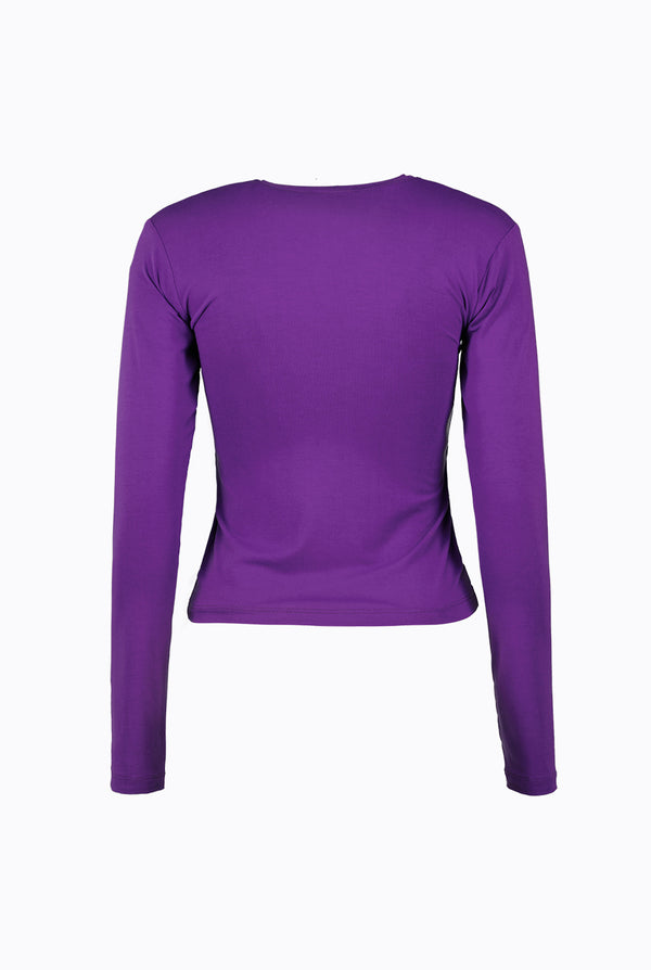 Playera basica de manga larga morado