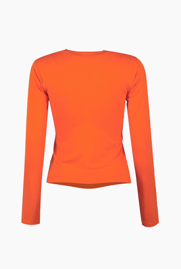 Playera basica de manga larga naranja