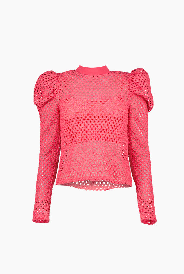 Blusa con hombro abullonado y manga larga