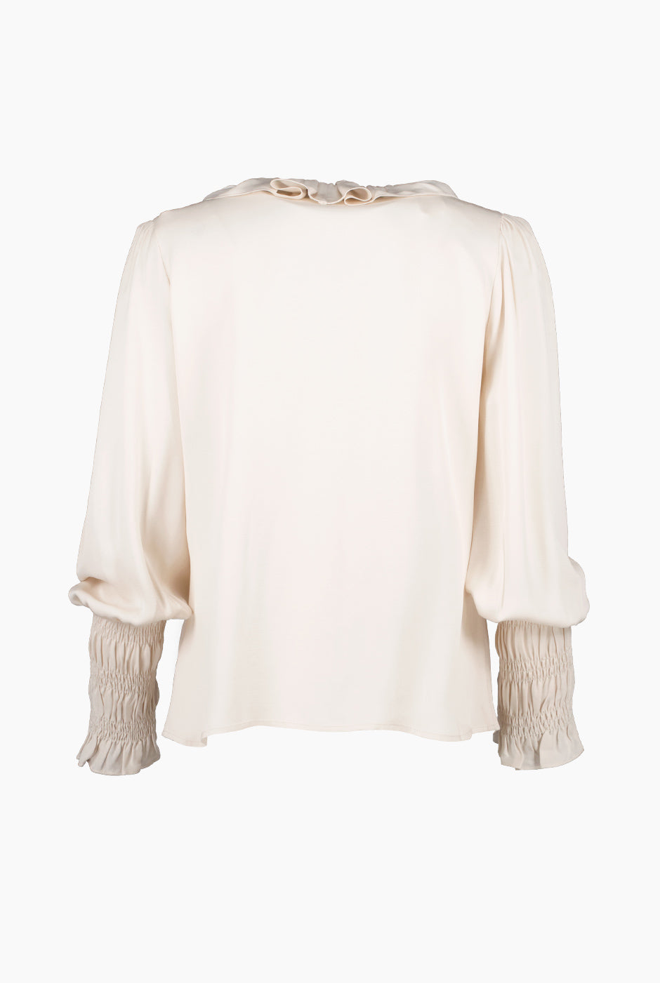 Blusa con escote en V y escarolas
