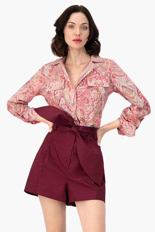 Blusa camisera de manga larga