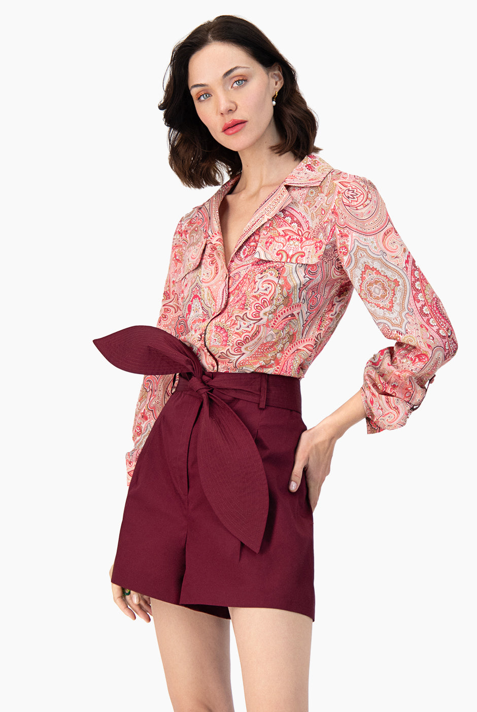 Blusa camisera de manga larga