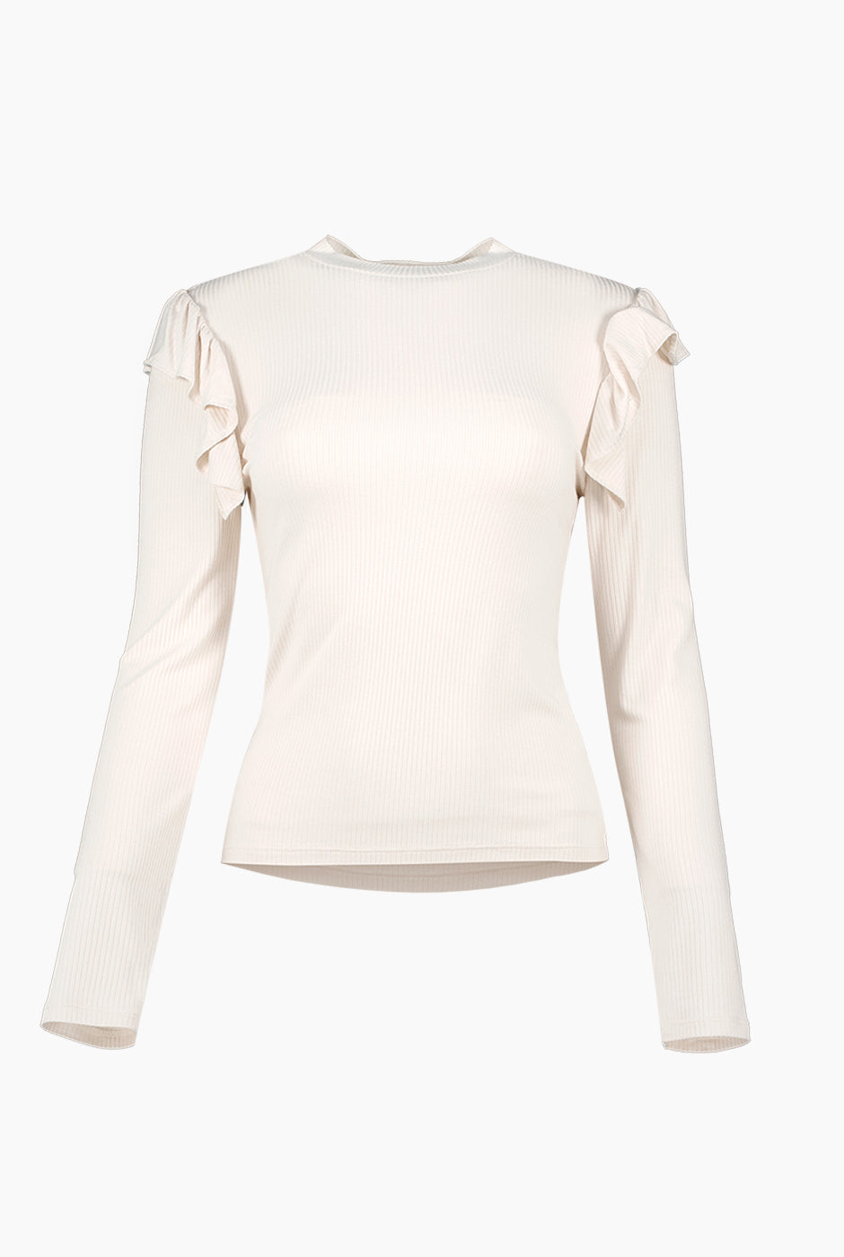 Top de cuello redondo con olan en sisa