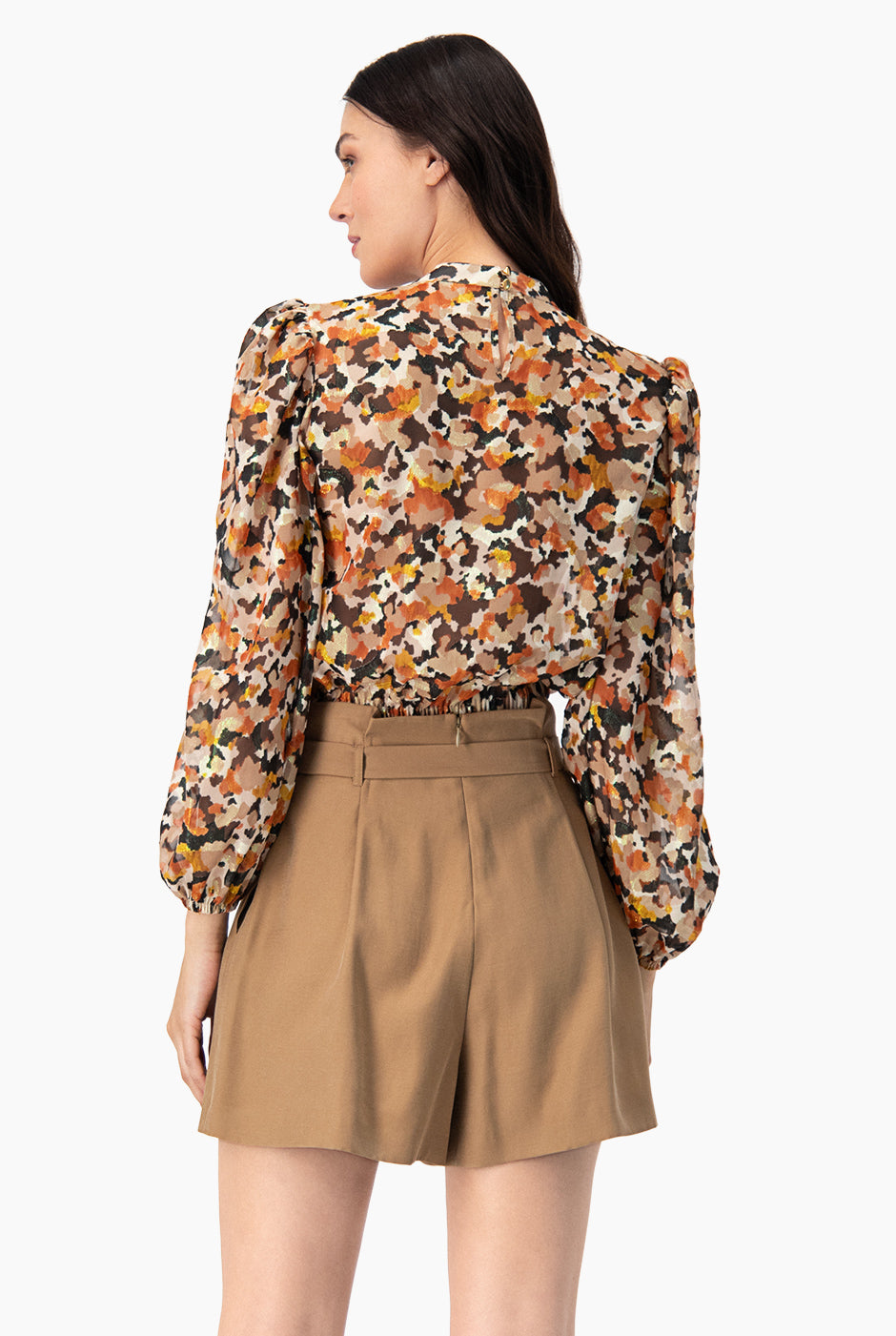 Blusa recta de manga larga amplia