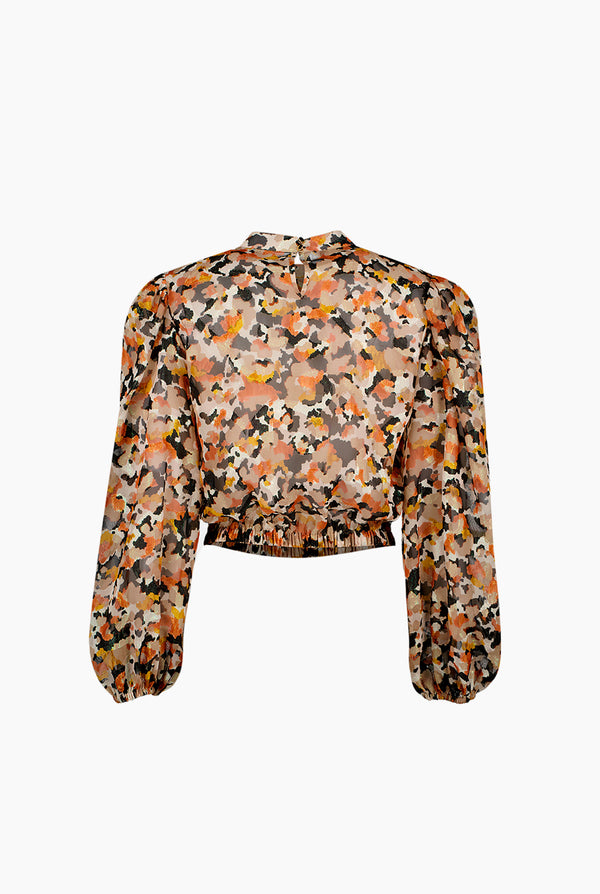 Blusa recta de manga larga amplia