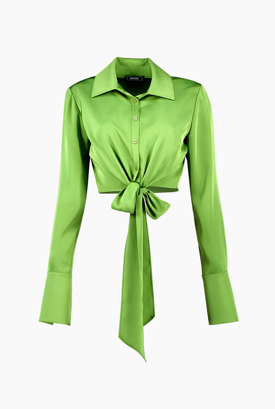 Blusa de manga larga con amarre frontal