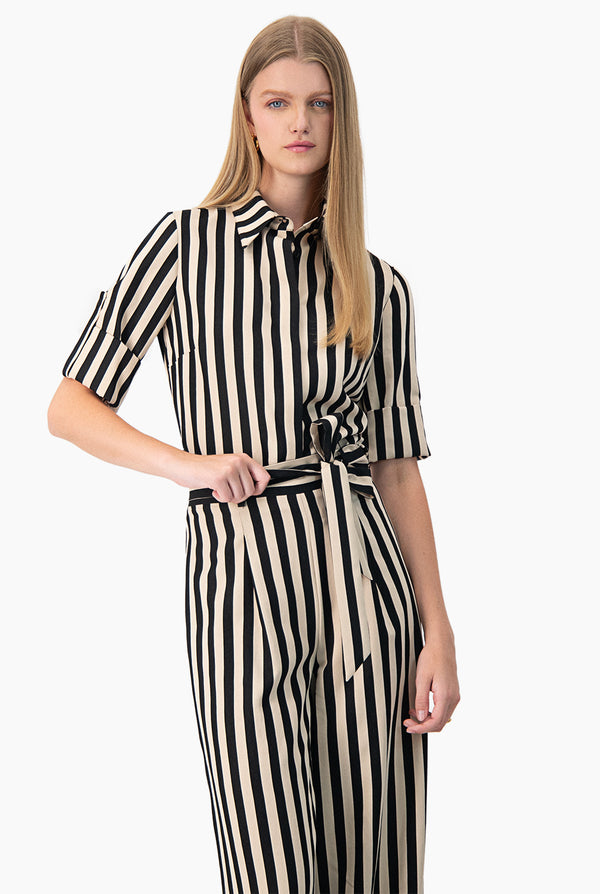 Blusa recta con estampado de rayas
