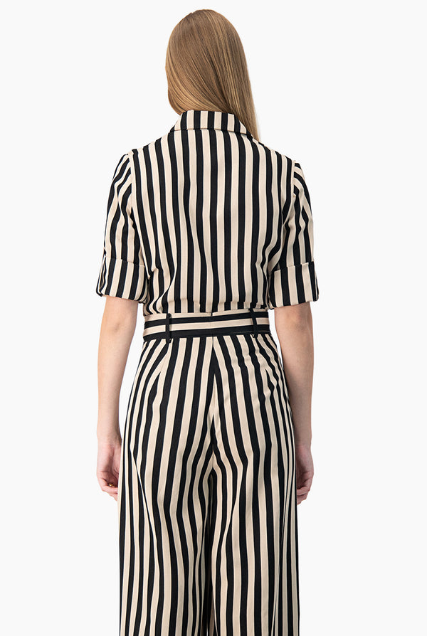 Blusa recta con estampado de rayas