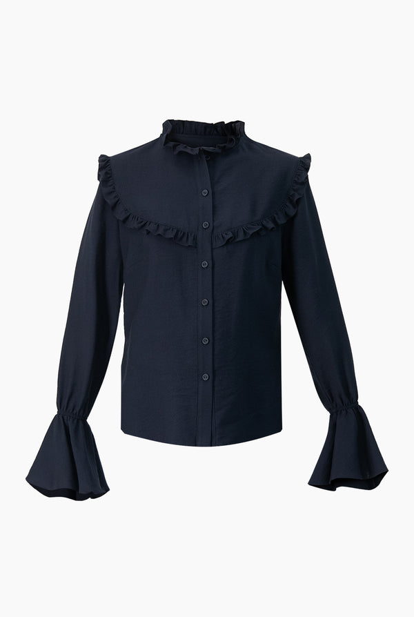 Blusa recta lisa y manga larga
