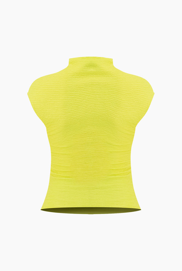 Blusa recta verde de cuello alto