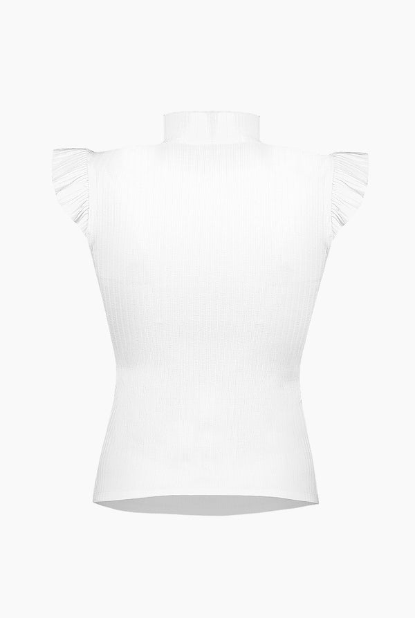 Blusa de cuello alto blanca