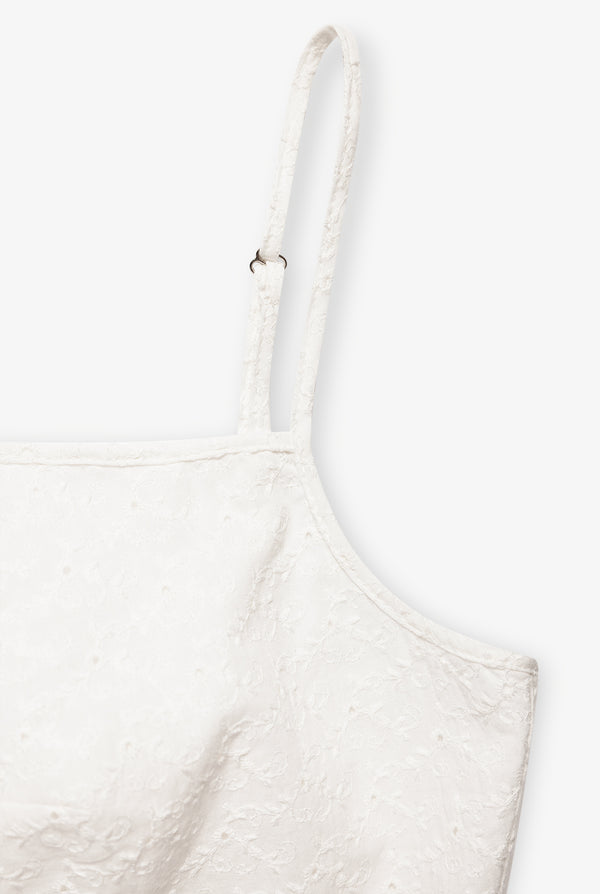 Top blanco de tirante delgado