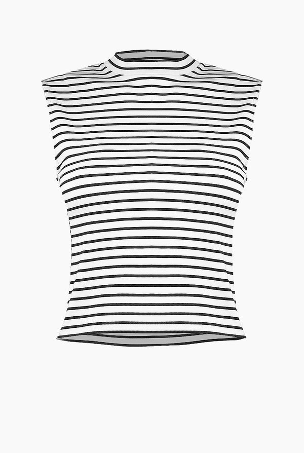 Top de cuello redondo estampado