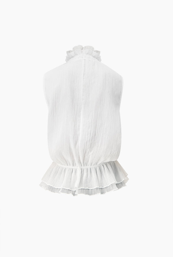 Blusa blanca de cuello alto