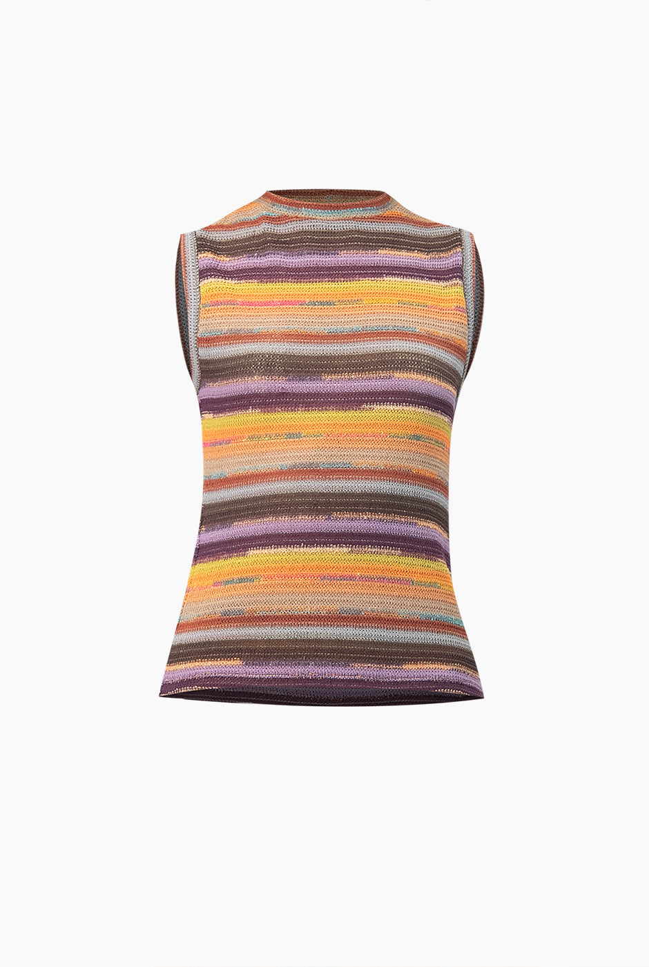 Top tejido sin mangas multicolor de algodón