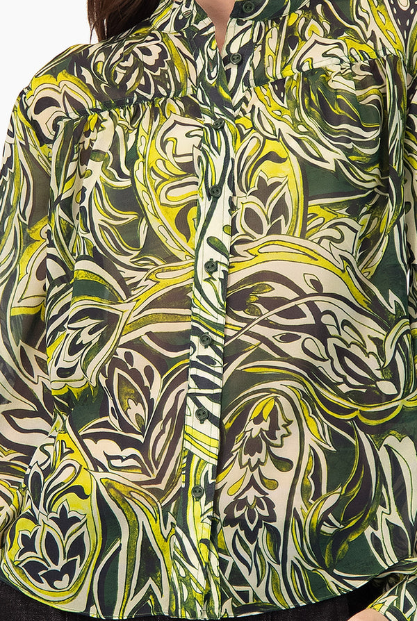Blusa Estampada Verde Casual