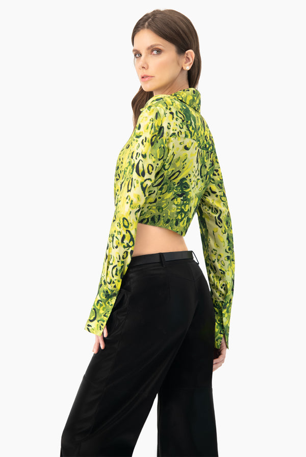 Blusa Verde Estampada Casual